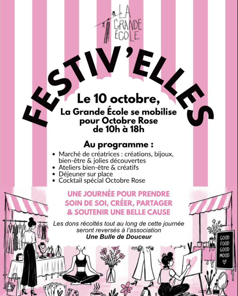 Festiv'elles Marie Dupont hypno relaxation - La Grande école - Octobre Rose - Association Bulle de douceur GHH